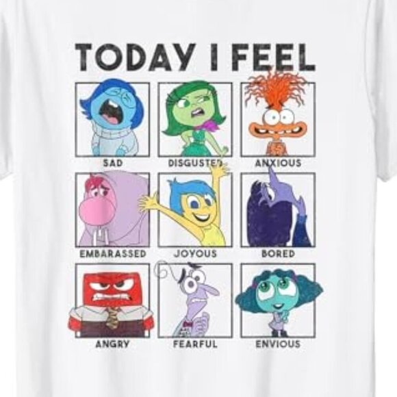 Disney Pixar Inside Out 2 T Shirt Today I Feel Panels Vintage Movie Graphic Tee - Picture 2 of 5